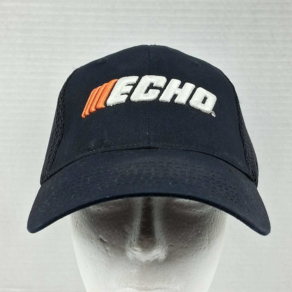 Echo‎ Power Equipment Mesh Trucker Hat Black Orange Embroidered Adjustable Cap